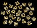 Preciosa Square Rondelle 8x8x3.5mm [Clear x Gold] 10pcs