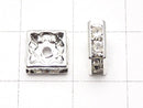 Preciosa Square Rondelle 8x8x3.5mm [Clear x Silver] 10pcs