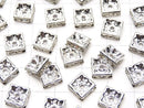Preciosa Square Rondelle 8x8x3.5mm [Clear x Silver] 10pcs
