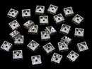 Preciosa Square Rondelle 8x8x3.5mm [Clear x Silver] 10pcs