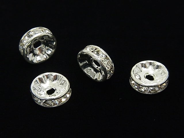 Preciosa Rondelle [Clear x Silver] Flat 4-10 mm 10 pcs
