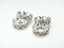 Preciosa Rondelle [Clear x Silver] Flower Shape 4-10mm 10pcs - !