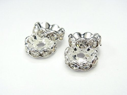 Preciosa Roundel [Clear x Silver] Flower Shape 4-10mm 10pcs - !