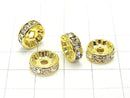 Preciosa Rondelle [clear x gold] flat 4-10 mm 10 pcs