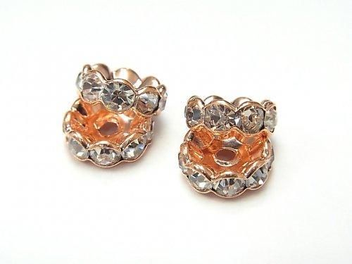Preciosa Rondelle [Clear x Rose] Flower Shape 4-10mm 10pcs