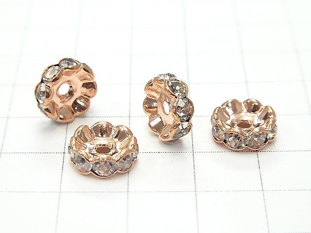 Preciosa Roundel [Clear x Rose] Flower Shape 4-10mm 10pcs