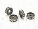 Preciosa Rondelle [Clear x Black] Flat 4-10 mm 10 pcs