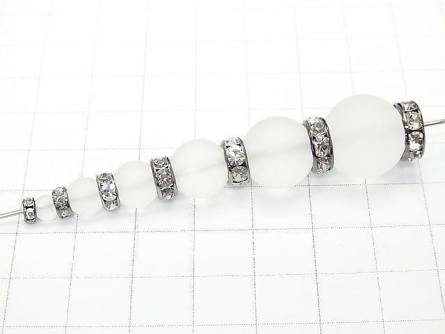 Preciosa Rondelle [Clear x Black] Flat 4-10 mm 10 pcs
