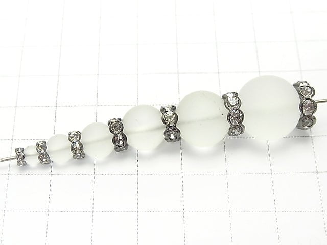 Preciosa Rondelle [Clear x Black] flower form 4-10 mm 10 pcs