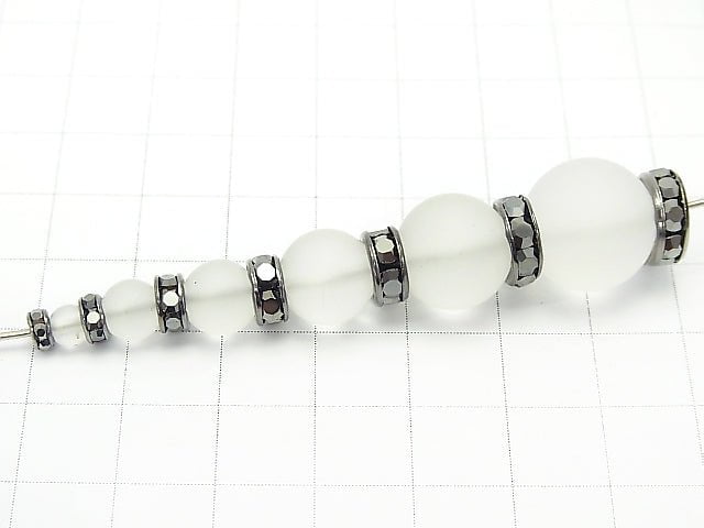 Preciosa Rondelle [Jet Hematite x Black] Flat 4-10mm 10pcs
