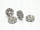 Preciosa Rondelle [Jet Hematite x Black] flower pattern 4-10 mm 10 pcs