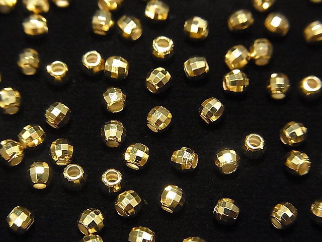 Silver925  Faceted Round 3mm  18KGP 10pcs