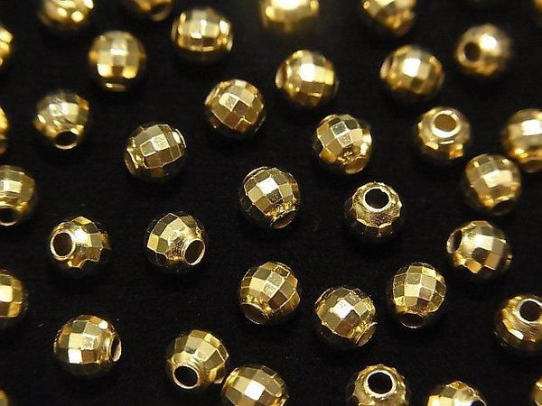 Silver925  Faceted Round 4mm  18KGP 10pcs