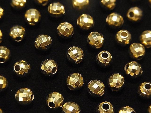 Silver925  Faceted Round 4mm  18KGP 10pcs