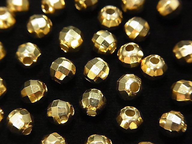 Silver925  Faceted Round 5mm  18KGP 5pcs