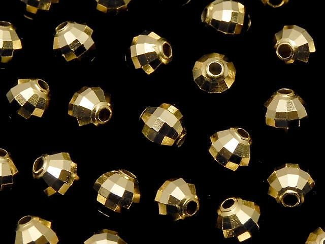 Silver925  Faceted Round 6mm  18KGP 5pcs
