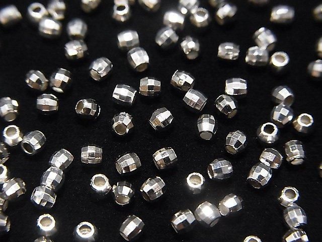 Silver925  Faceted Round 2.5mm  Rhodium Plated  20pcs