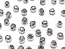Silver925  Faceted Round 4mm  Rhodium Plated  10pcs