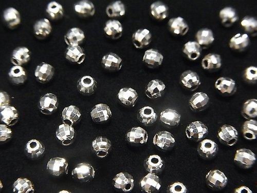 Silver925  Faceted Round 3mm  No coating  10pcs