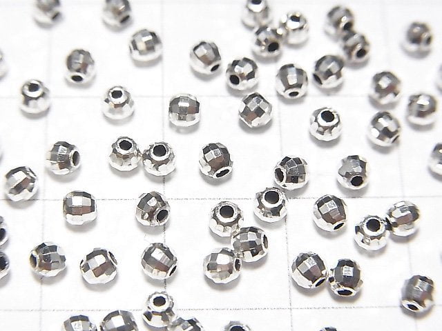 Silver925  Faceted Round 3mm  No coating  20pcs