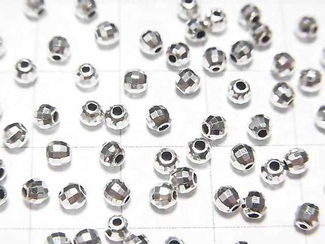 Silver925  Faceted Round 3mm  No coating  10pcs