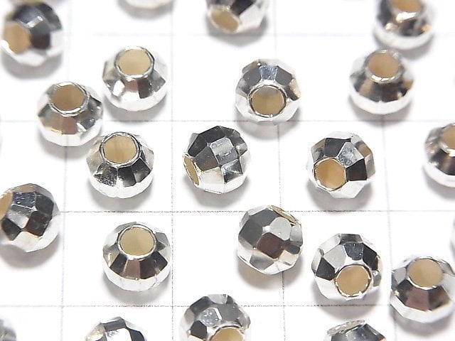 Silver925  Faceted Round 6mm  No coating  5pcs $3.39