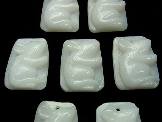 1strand $7.79! White Jade Mouse Carving 1pc