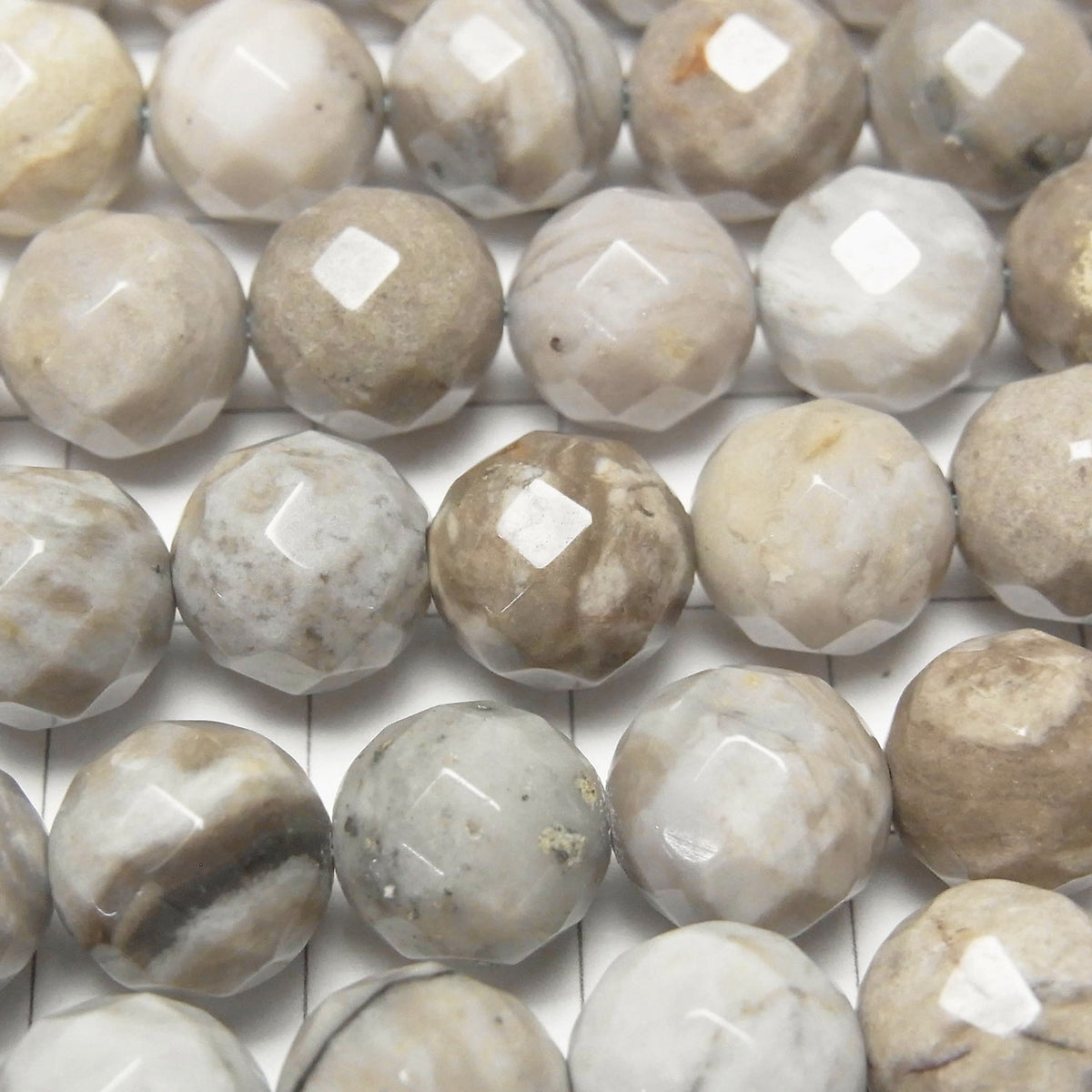 Silver Leaf Jasper 64Faceted Round 10mm half or 1strand beads (aprx.15inch/37cm)