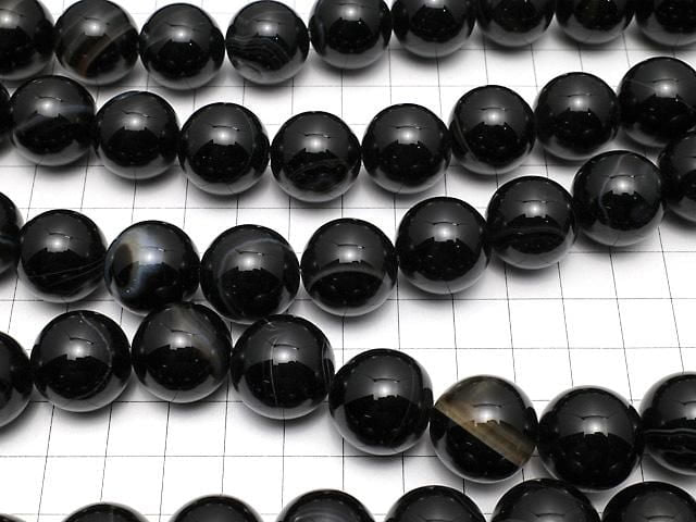 Striped Onyx Round 18mm half or 1strand beads (approx. 15 inches/36 cm)