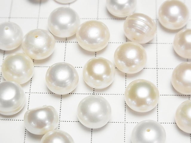 [Video] Fresh Water Pearl AAA- Round (Flat) 11mm [Half Drilled Hole] 4pcs