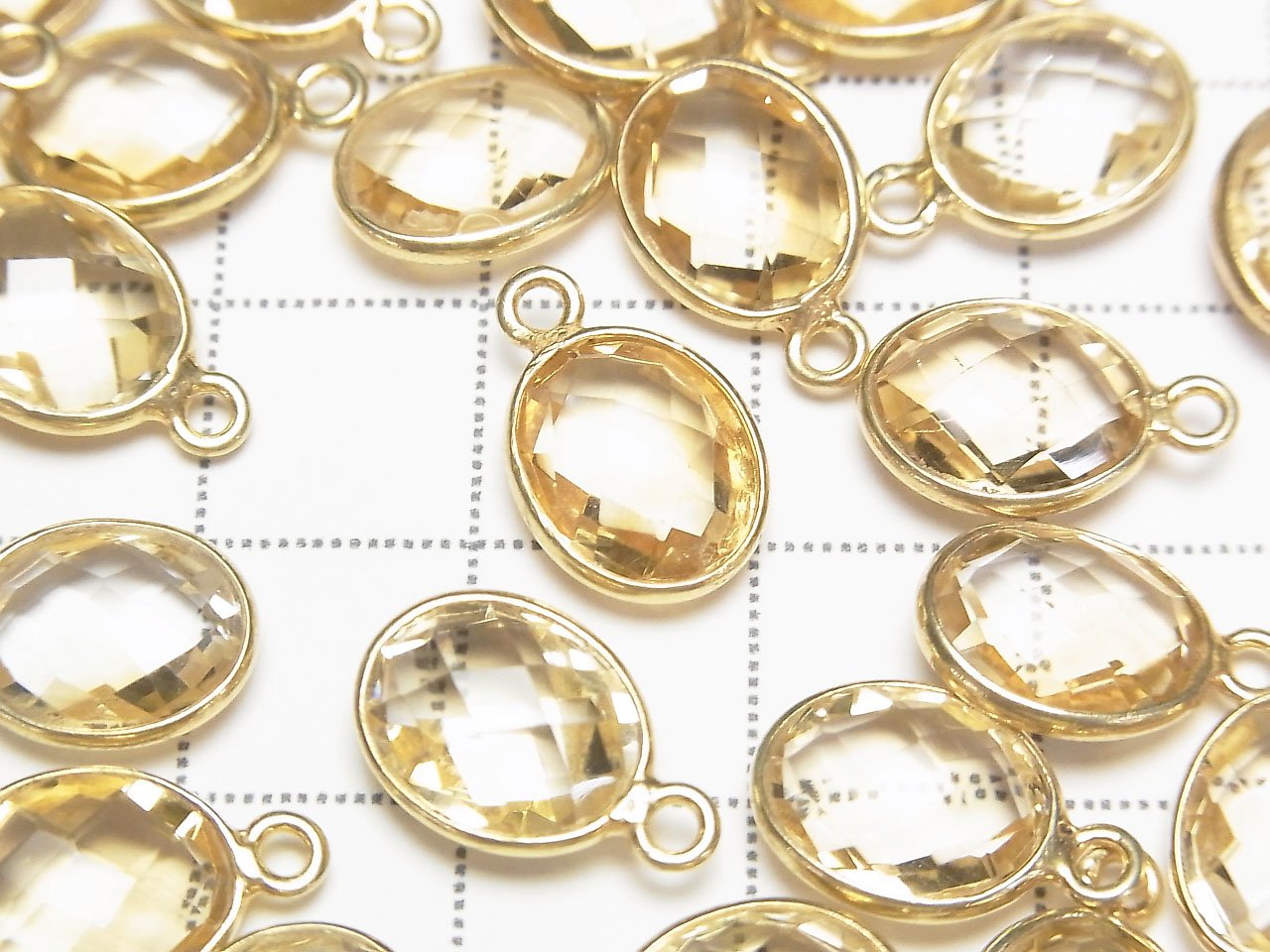 High Quality Citrine AAA Bezel Setting Faceted Oval 11x9 [One Side] 18KGP 3pcs
