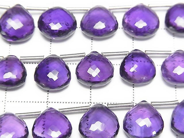 [Video] High Quality Amethyst AAA Chestnut Faceted Briolette 10x10mm half or 1strand (8pcs)