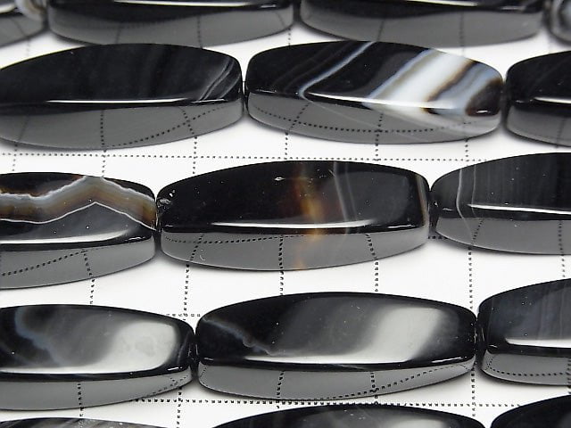 1strand $11.79! Stripe Onyx Rice 4Faceted Faceted Twist 30x9x9mm 1strand beads (aprx.15inch / 37cm)