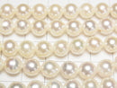 [Video] Japanese Akoya Pearl AAA- Semi Round 7.5-8mm White half or 1strand beads (aprx.15inch/38cm)