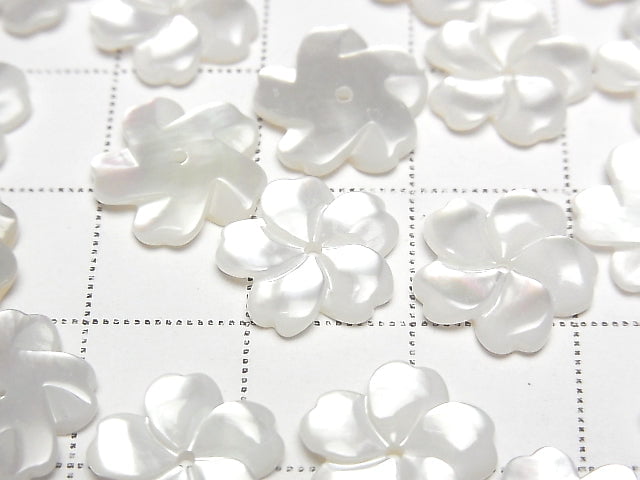 [Video] High Quality White Shell (Silver-lip Oyster) AAA Flower 12mm Center Hole 3pcs