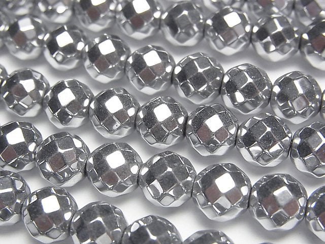 Faceted Round, Hematite Gemstone Beads