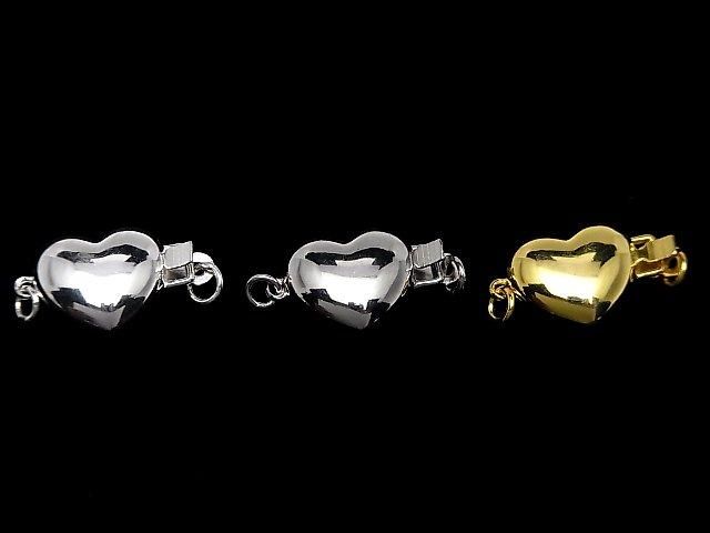 Silver925 Clasp Heart 17x9.5x5mm [No coating][Rhodium Plated][18KGP] 1pc