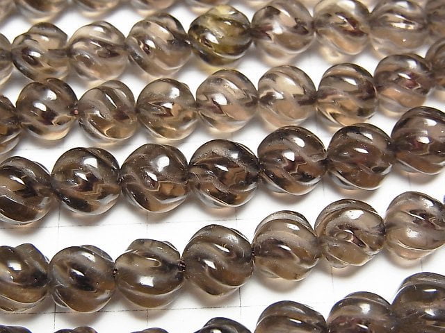 Smoky Quartz AA+ Round 7mm S line Twist half or 1strand beads (aprx.15inch/38cm)