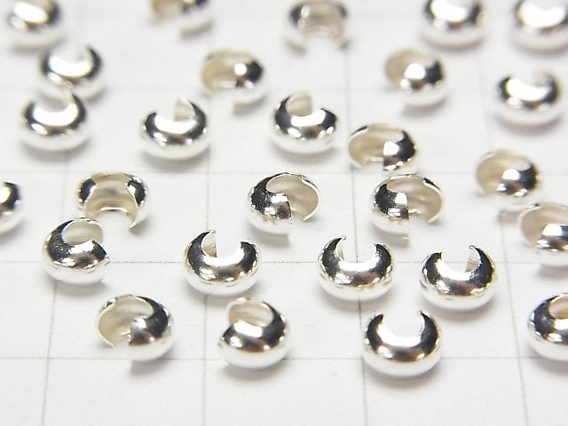 Silver925  Crimp Cover  2.4mm,3mm,3.5mm,4mm No coating  10pcs