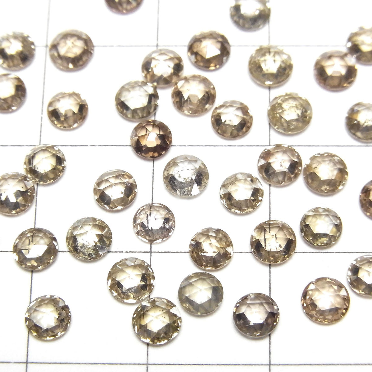 Brown Diamond Round Rose Cut 4mm 1pc