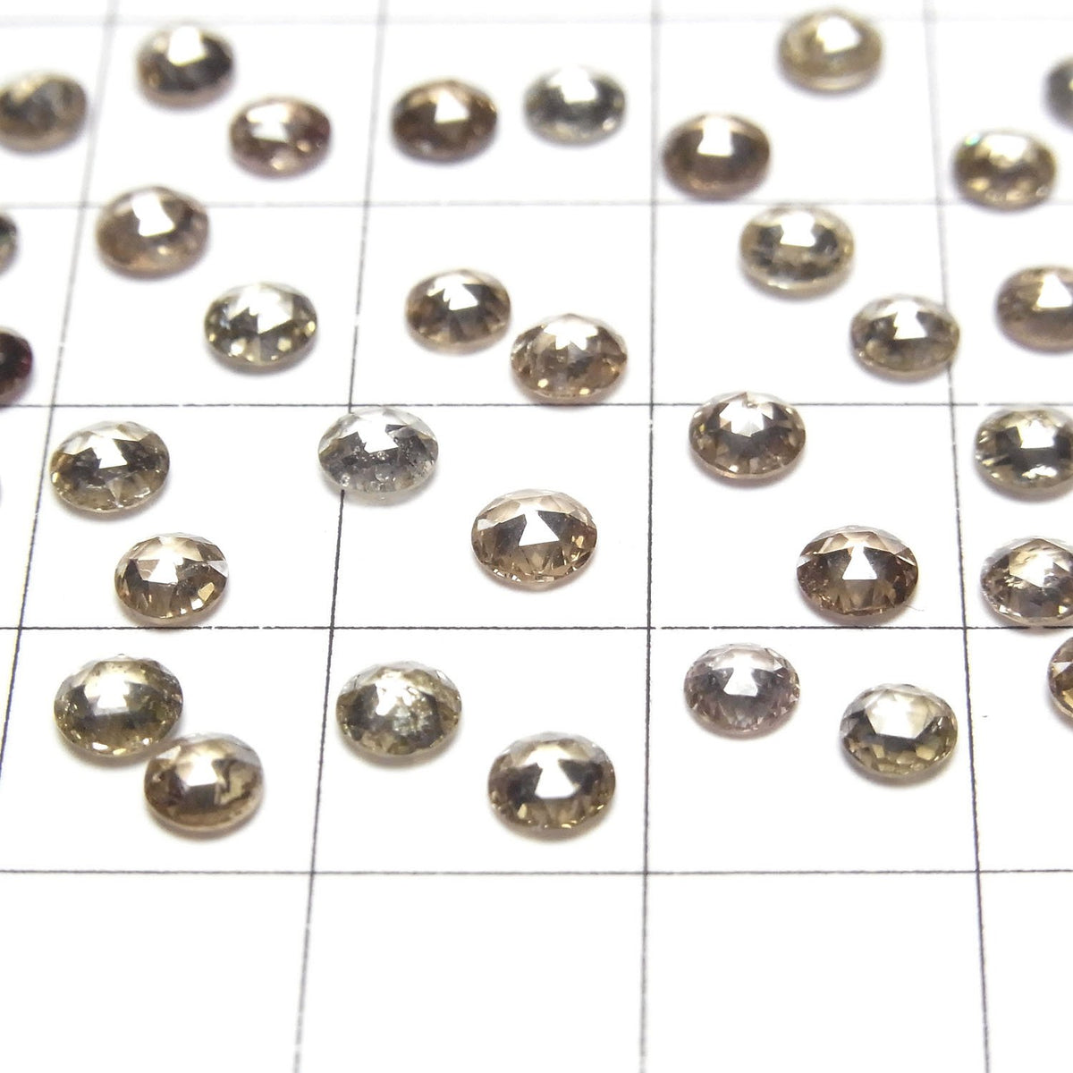 Brown Diamond Round Rose Cut 4mm 1pc