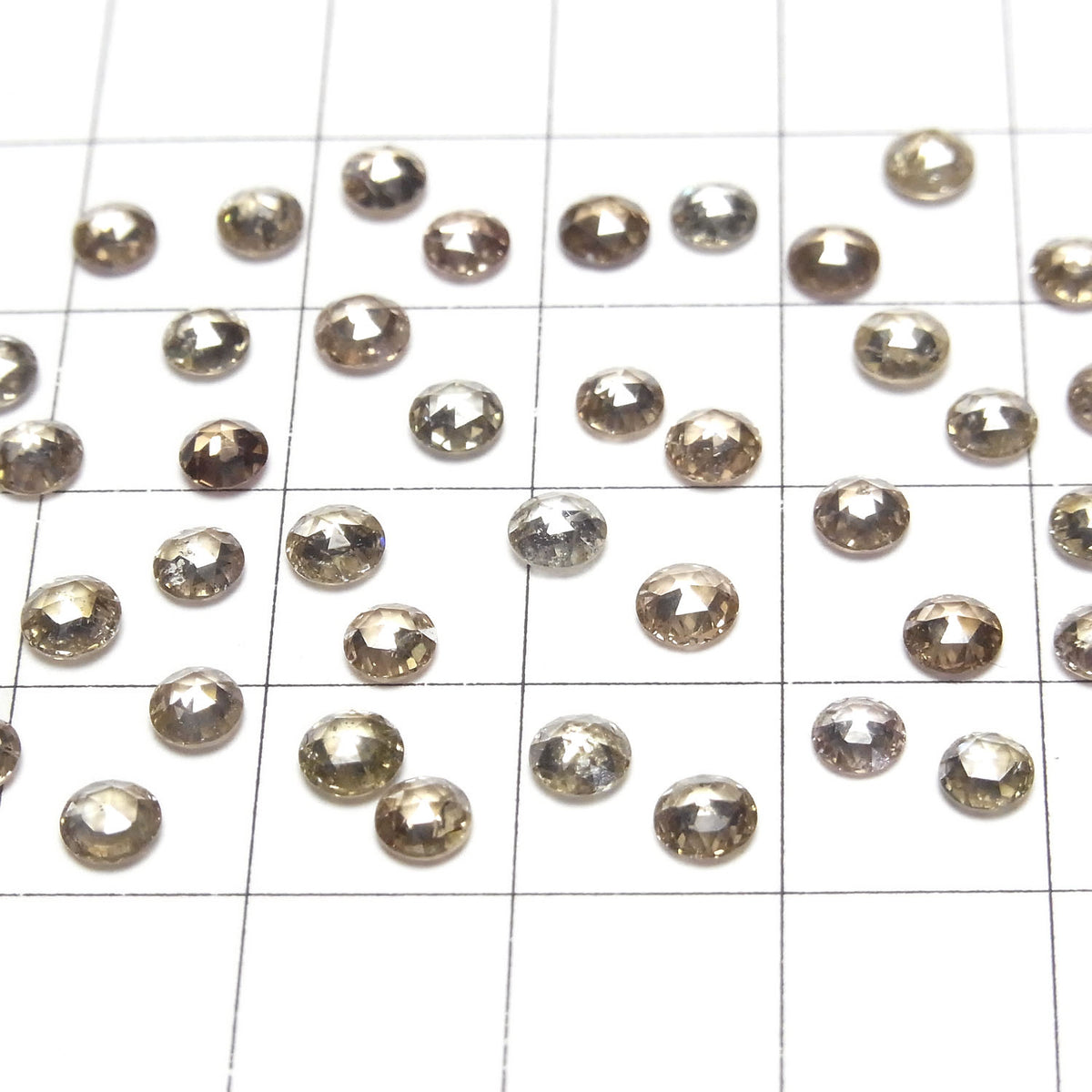 Brown Diamond Round Rose Cut 4mm 1pc
