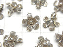 Karen Hill Tribe silver flower charm 10x 10 x 3 mm 1 pc $2.39