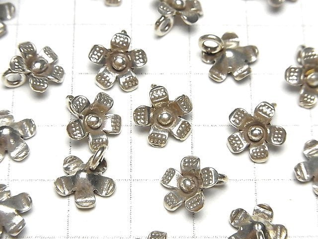 Karen Hill Tribe silver flower charm 10x 10 x 3 mm 1 pc $2.39