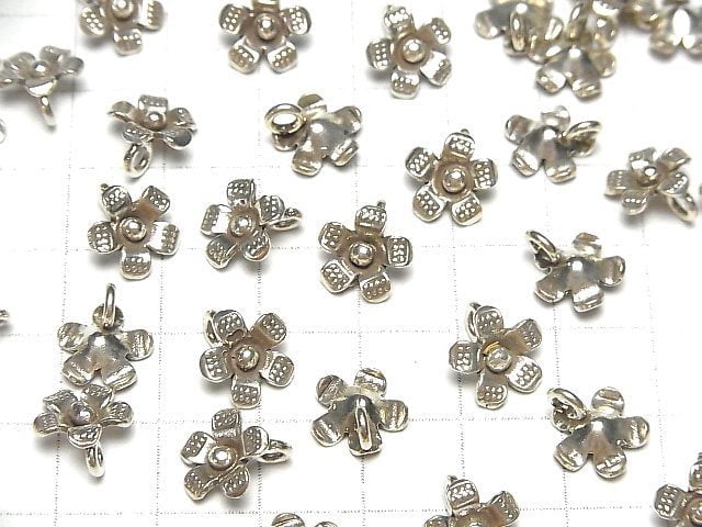 Karen Hill Tribe silver flower charm 10x 10 x 3 mm 1 pc $2.39