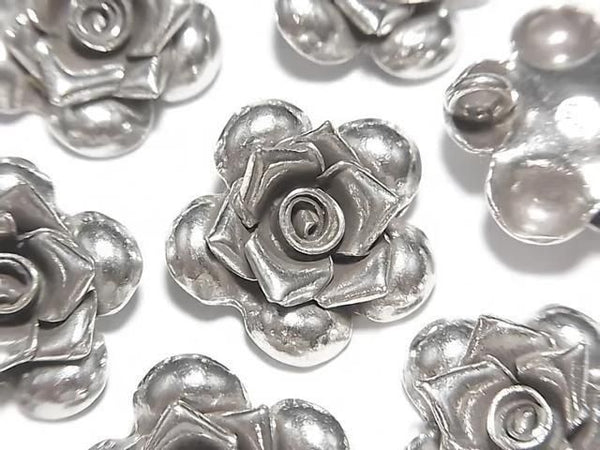 Karen Silver Rose Ornament Charm [13x7mm][17x6mm][22x7.5mm] 1pc