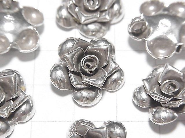 Karen Silver Rose Charm [13x7mm][17x6mm][22x7.5mm] 1pc