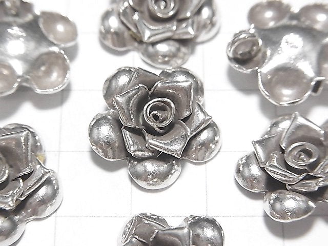 Karen Hill Tribe silver rose ornaments charm [13 x 7 mm] [17 x 6 mm] [22 x 7.5 mm] 1 pc $5.19