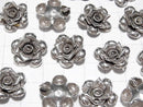 Karen Silver Rose Ornament Charm [13x7mm][17x6mm][22x7.5mm] 1pc