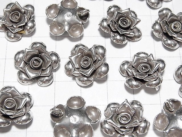 Karen Hill Tribe silver rose ornaments charm [13 x 7 mm] [17 x 6 mm] [22 x 7.5 mm] 1 pc $5.19